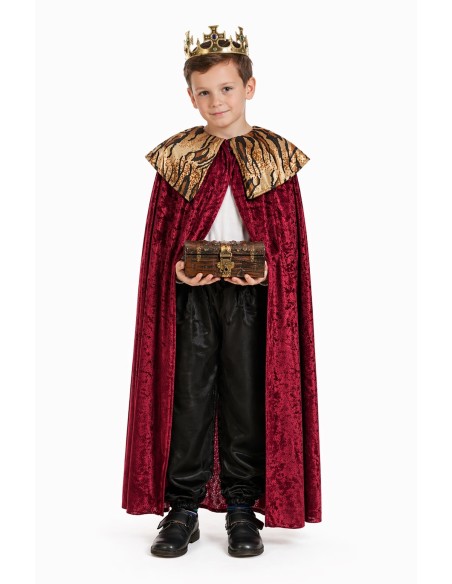 Manto Re Gaspar, Principe o Paggio 8/10 Anni | Costumi per Bambini Il Re del Carnevale